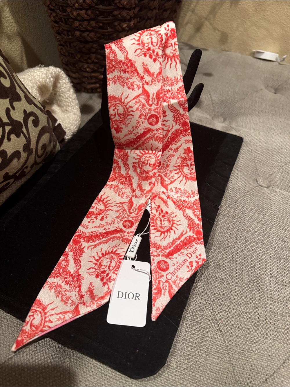 NEW Dior 100% Silk Twillie Scarf Tie